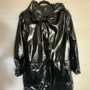 Black pvc raincoat